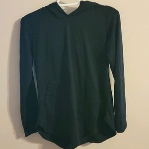 DOUBLJU BLACK LONG SLEEVE HOODED SWEATER